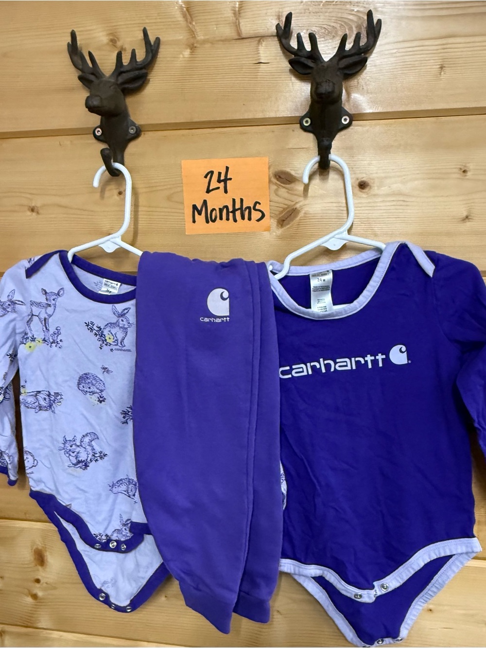 Carhartt Purple Baby Two-Piece Bodysuit & Pants Set